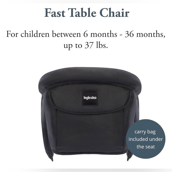 Inglesina Fast Table Portable High Chair in Black - Picture 2 of 8